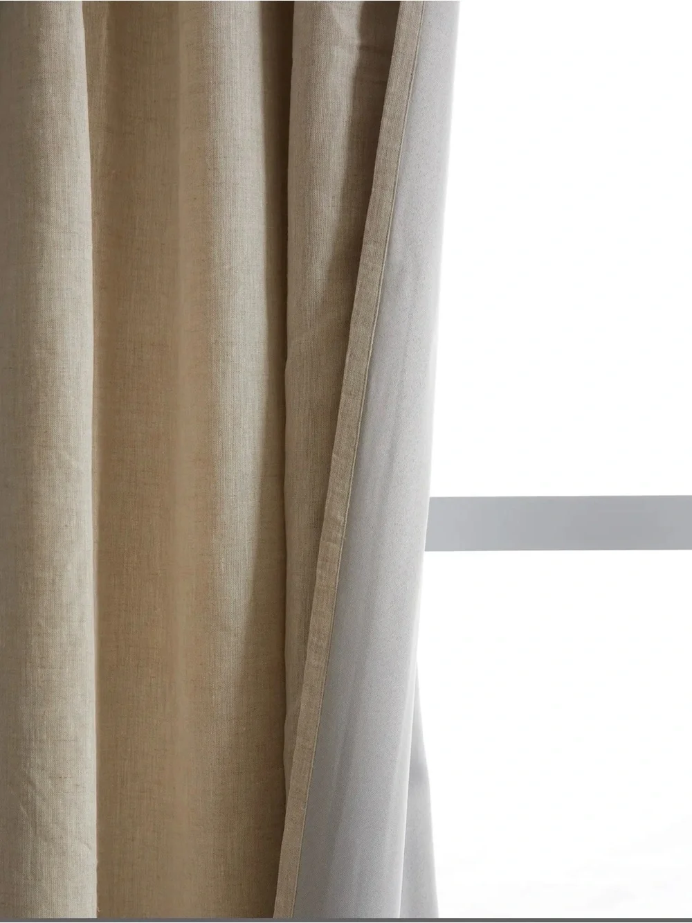 Quince Set of 2 European Linen Room Darkening Curtain Panels in Flax 48x84